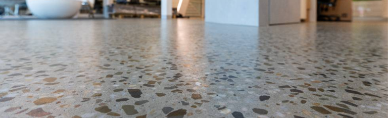 Polished concrete flooring
