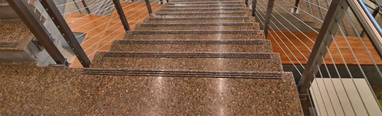 Polished concrete stairs
