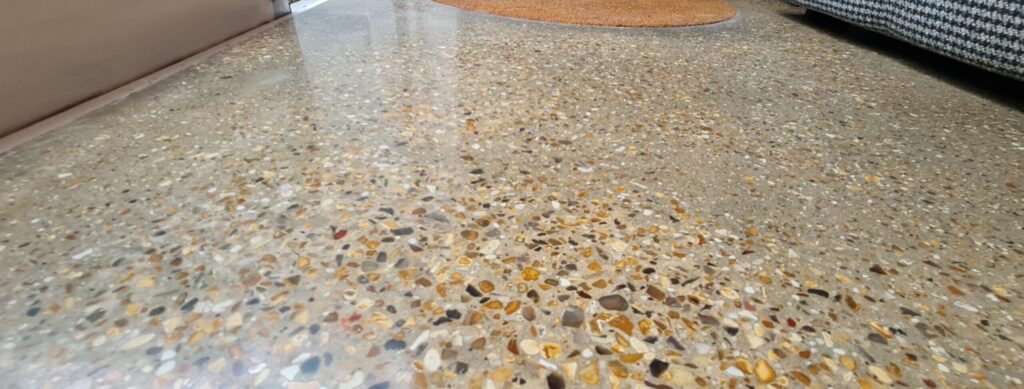 Exposed Aggregate Polished Concrete Floor in a Home in Chelsea, London
